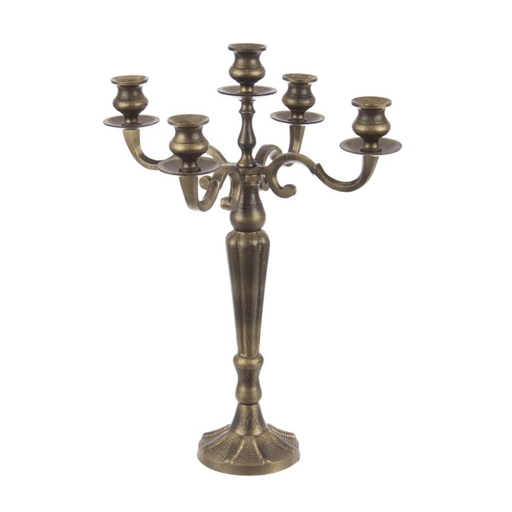 CANDELABRO LARYN 5 FUOCHI BRUNITO 55 CM